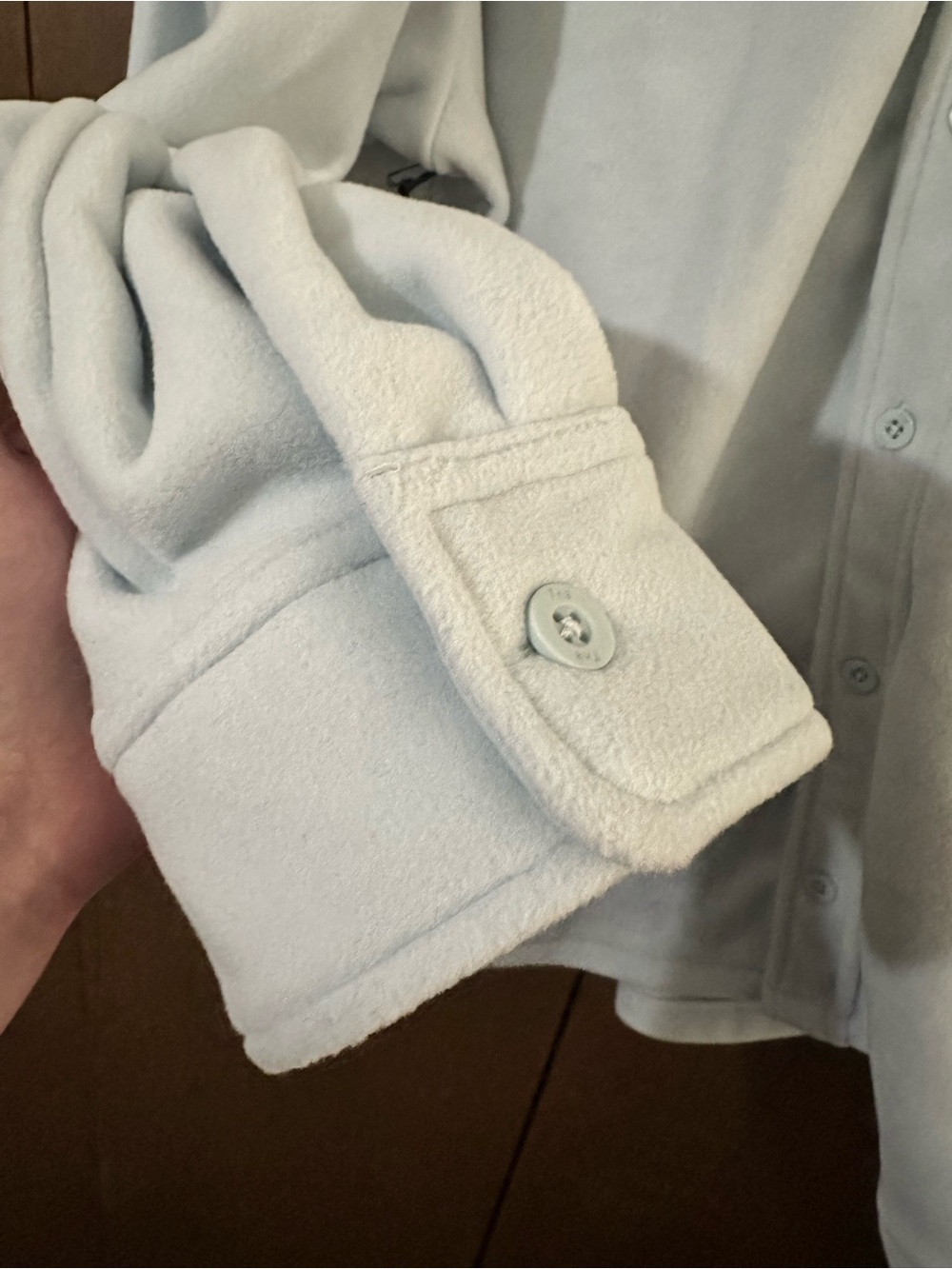 Aritzia TNA Sno Polar Button-Up Shirt Fleece Glacier Blue NWT Size 2XL Cozy - Picture 10 of 16
